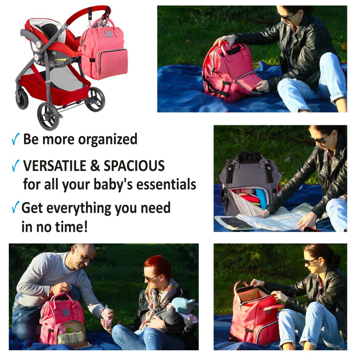 Geanta Rucsac Pentru Bebelusi Copii Si Mamici Genta Dama Roz Cld Innovating Premium Quality Diaper Backpak With Changing Pad