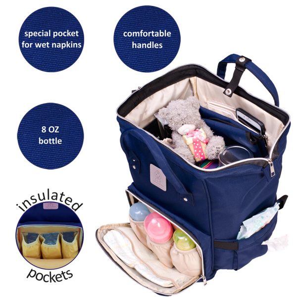 Geanta Rucsac Pentru Bebelusi Copii Si Mamici Genta Dama Navy Cld Innovating Premium Quality Diaper Backpak With Changing Pad